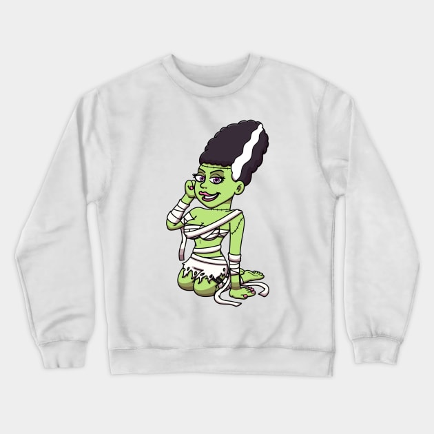 Cute Bride Of Frankenstein Crewneck Sweatshirt by TheMaskedTooner